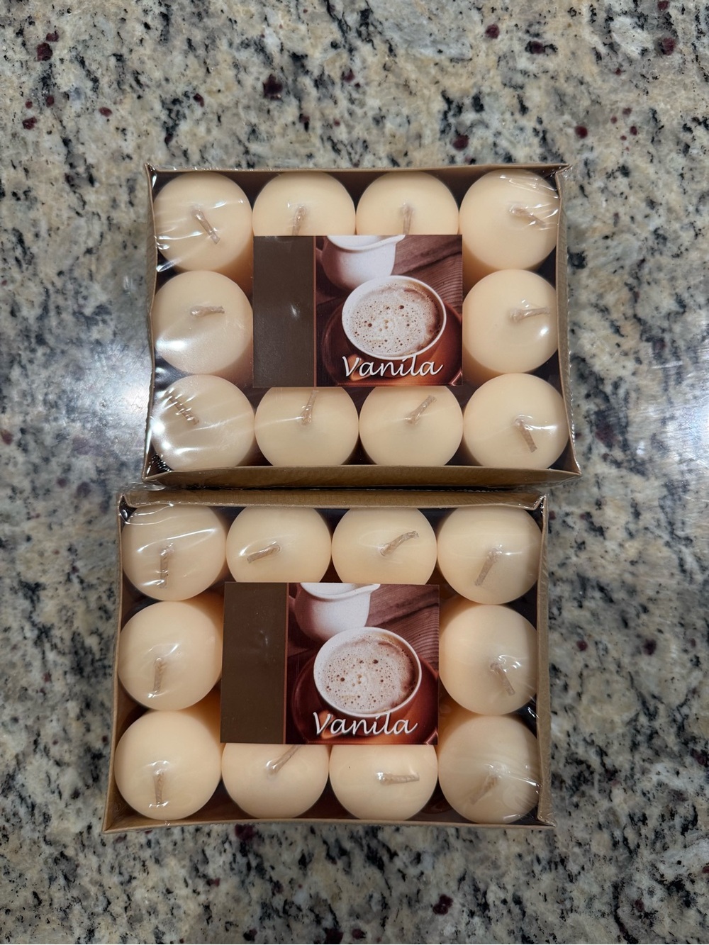 Vanilla Scented Tea Light Candles - Cream (Set of 24) nwt
